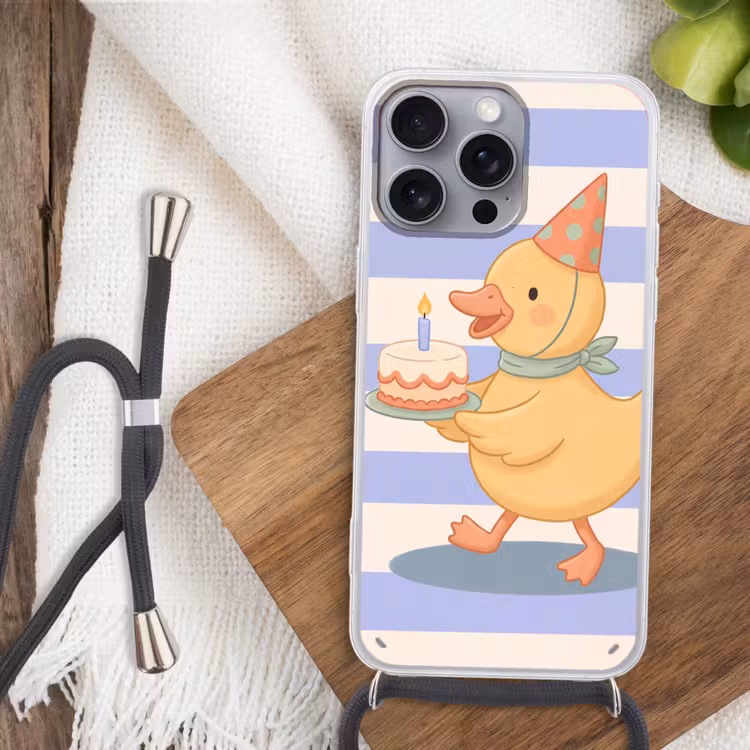Phone case crossbody - Bird - Party - Cake - Children - Illustration — 3