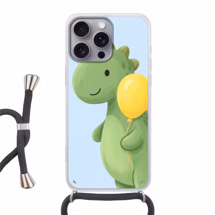 Phone case crossbody - Dinosaur - Balloon - Children's Room - Illustration - Green — 1