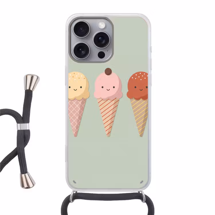 Phone case crossbody - Ice Cream - Cones - Food - Illustration - Cheerful — 1