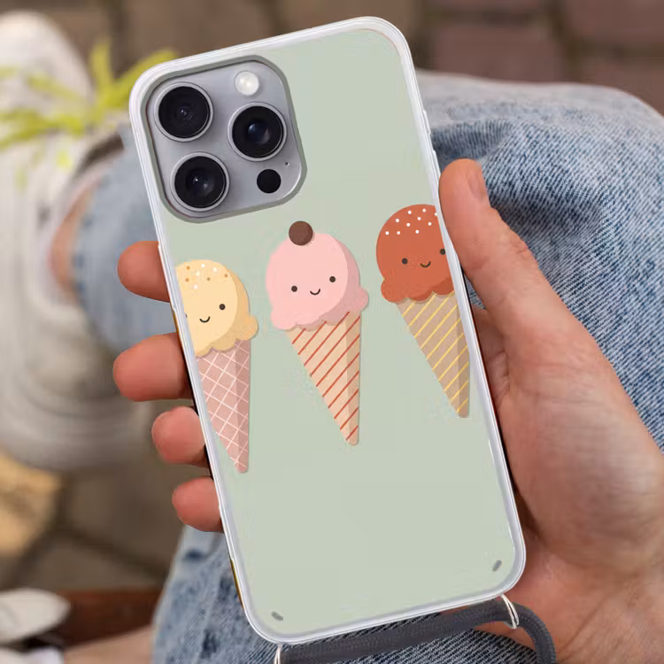 Phone case crossbody - Ice Cream - Cones - Food - Illustration - Cheerful — 2