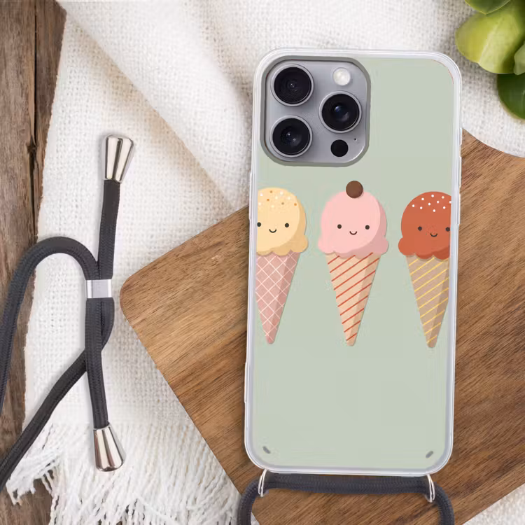 Phone case crossbody - Ice Cream - Cones - Food - Illustration - Cheerful — 3