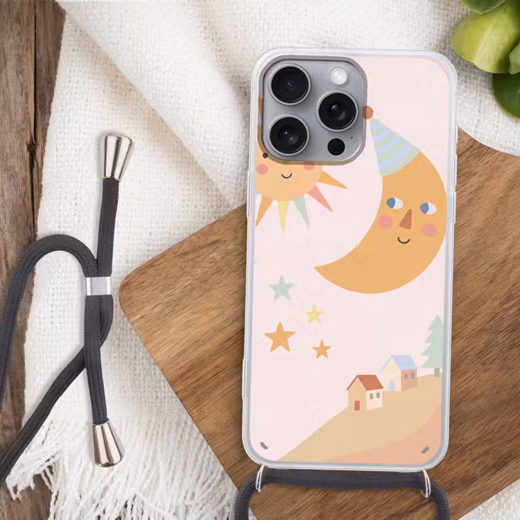 Phone case crossbody - Sun - Moon - Stars - Children's Room - Pastel — 3