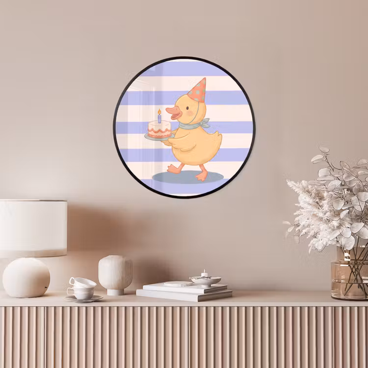 Photo Frame Round - Bird - Party - Cake - Children - Illustration — 4