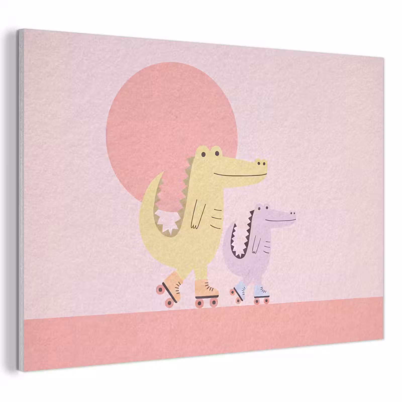 Acoustic Panel - Animals - Skating - Illustration - Playful - Pink — 1