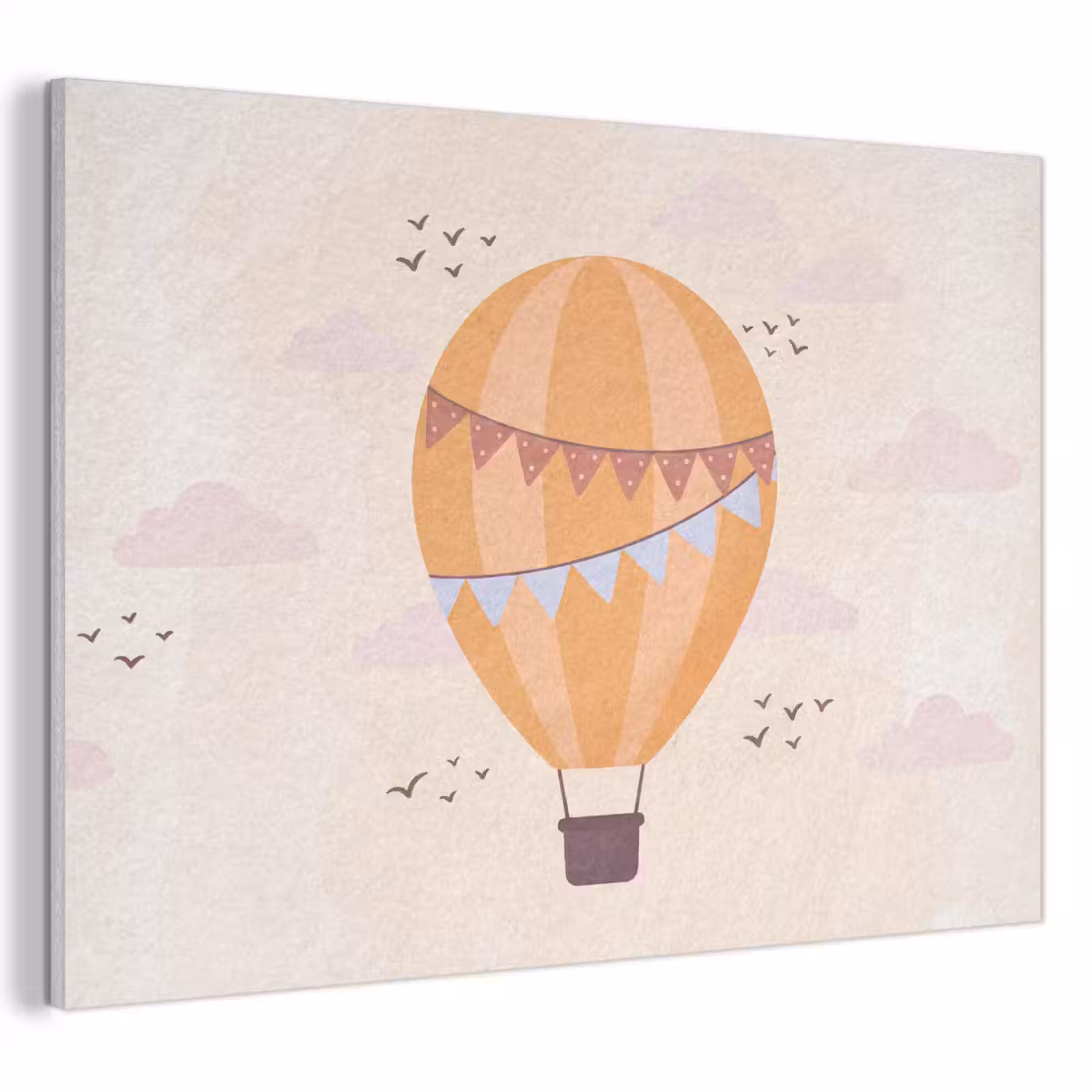 Acoustic Panel - Hot Air Balloon - Garlands - Adventure - Illustration - Orange — 1