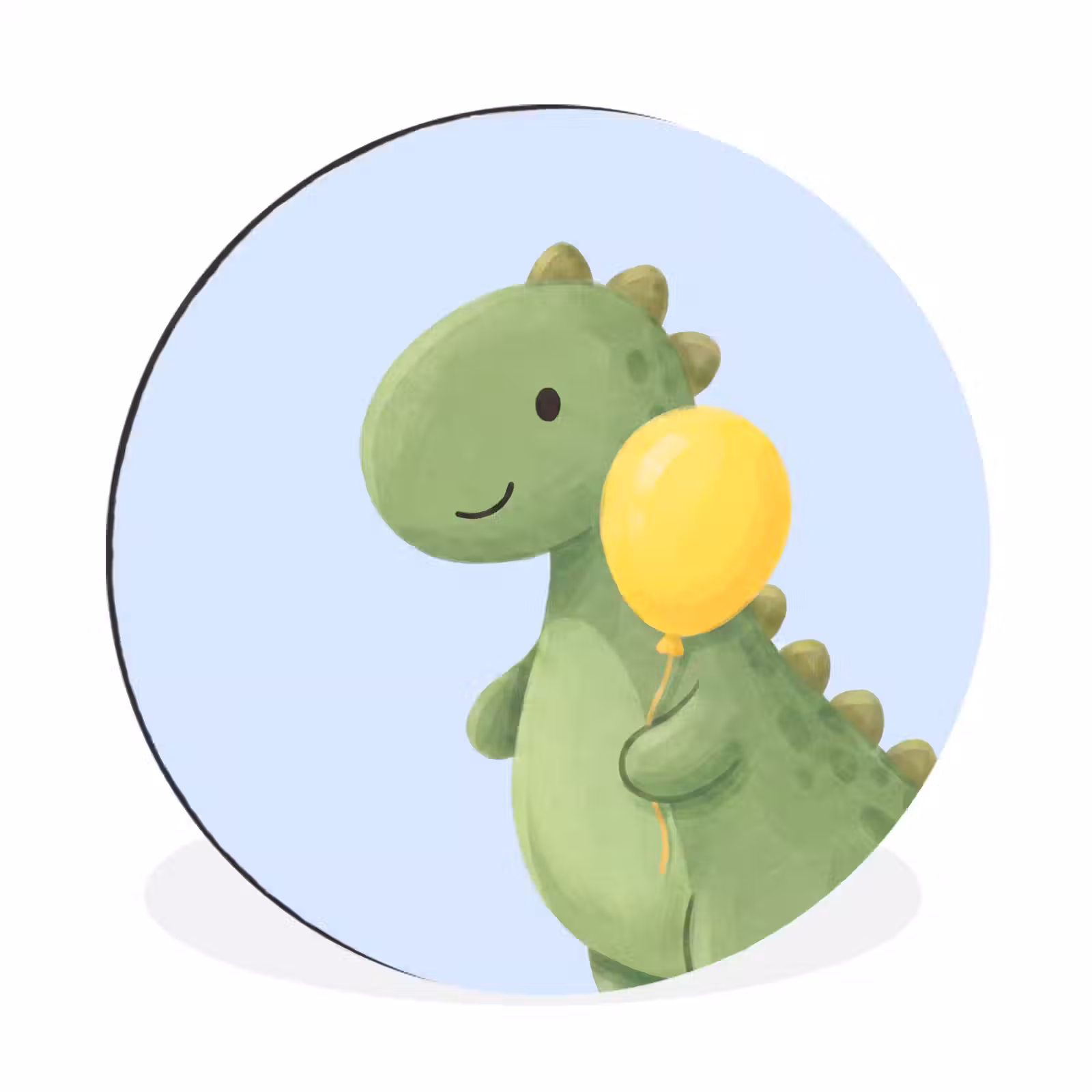 Wall circle - Aluminum - Dinosaur - Balloon - Children's Room - Illustration - Green — 1