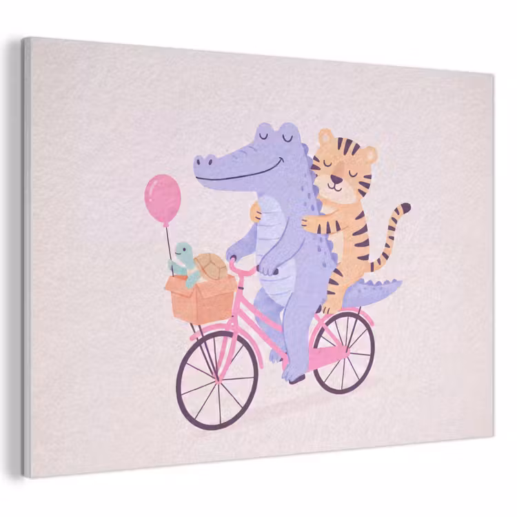 Acoustic Panel - Animals - Bicycle - Friendship - Illustration - Pink — 1