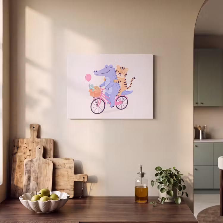 Acoustic Panel - Animals - Bicycle - Friendship - Illustration - Pink — 3