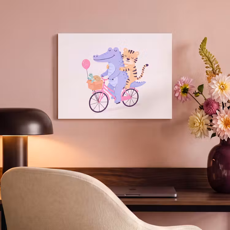 Acoustic Panel - Animals - Bicycle - Friendship - Illustration - Pink — 4