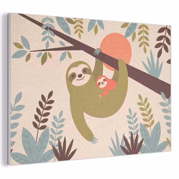 Acoustic Panel - Animals - Mother - Baby - Nature - Green — 1
