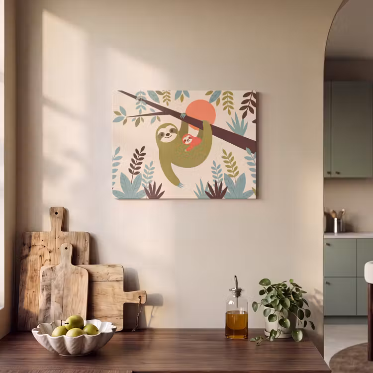 Acoustic Panel - Animals - Mother - Baby - Nature - Green — 3