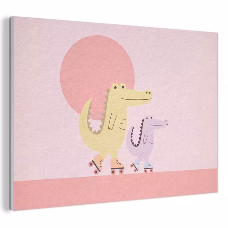 Acoustic Panel - Animals - Skating - Illustration - Playful - Pink — 1