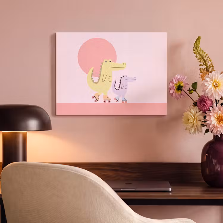 Acoustic Panel - Animals - Skating - Illustration - Playful - Pink — 4