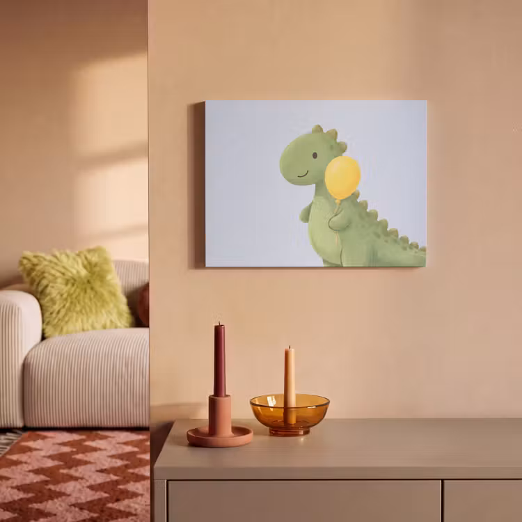 Acoustic Panel - Dinosaur - Balloon - Children's Room - Illustration - Green — 2