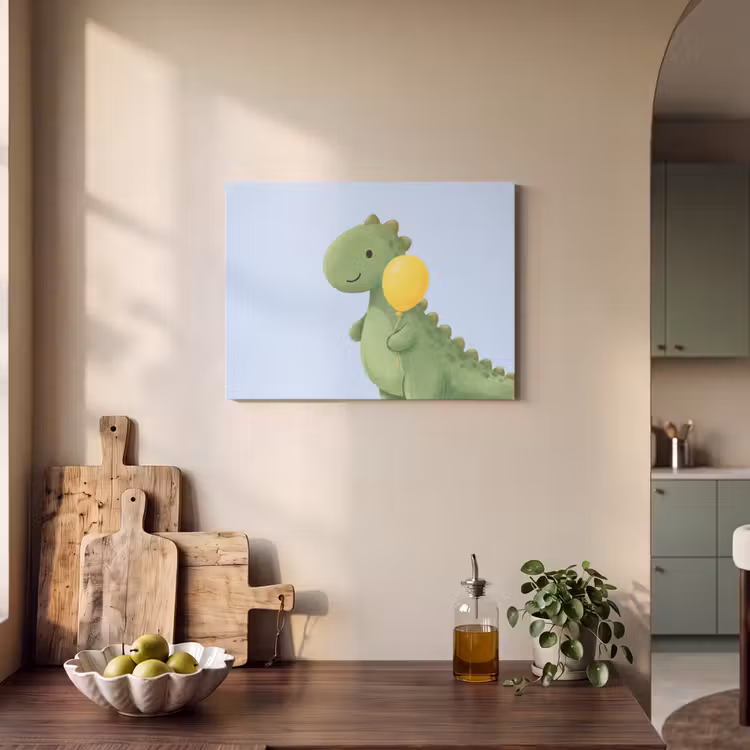 Acoustic Panel - Dinosaur - Balloon - Children's Room - Illustration - Green — 3