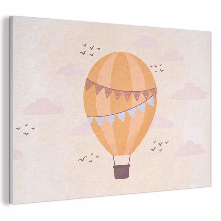 Acoustic Panel - Hot Air Balloon - Garlands - Adventure - Illustration - Orange — 1