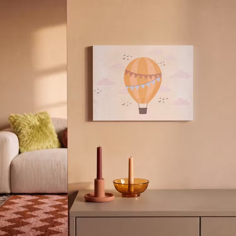 Acoustic Panel - Hot Air Balloon - Garlands - Adventure - Illustration - Orange — 2