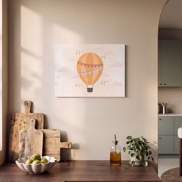 Acoustic Panel - Hot Air Balloon - Garlands - Adventure - Illustration - Orange — 3