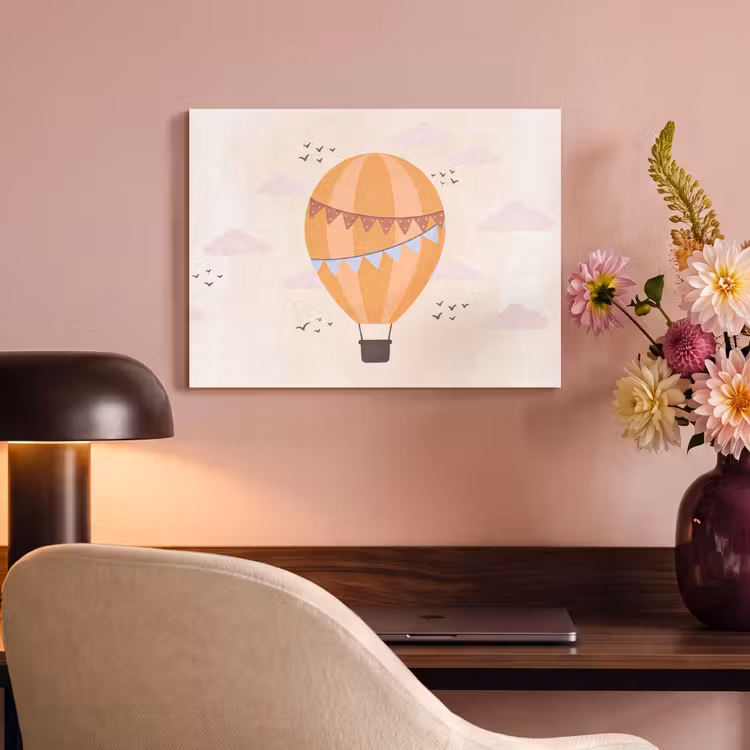 Acoustic Panel - Hot Air Balloon - Garlands - Adventure - Illustration - Orange — 4