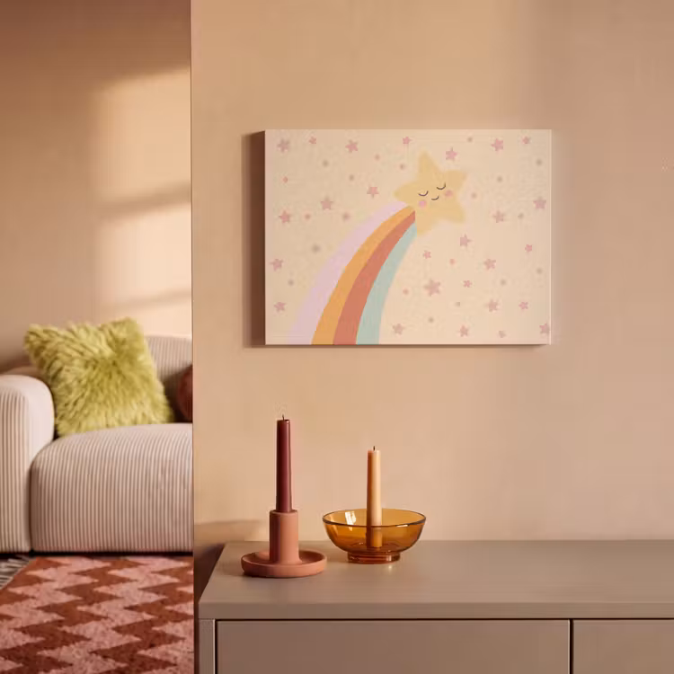 Acoustic Panel - Star - Rainbow - Night - Illustration - Pastel — 2