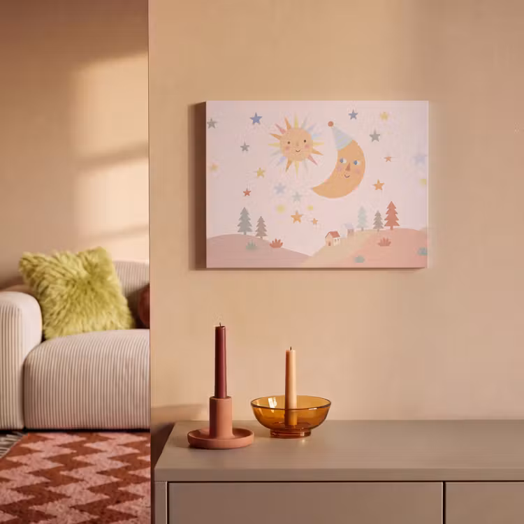 Acoustic Panel - Sun - Moon - Stars - Children's Room - Pastel — 2