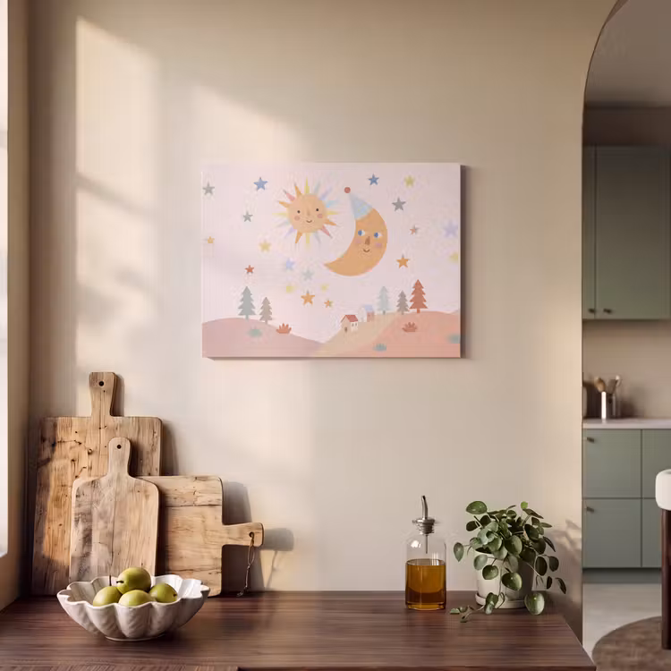 Acoustic Panel - Sun - Moon - Stars - Children's Room - Pastel — 3