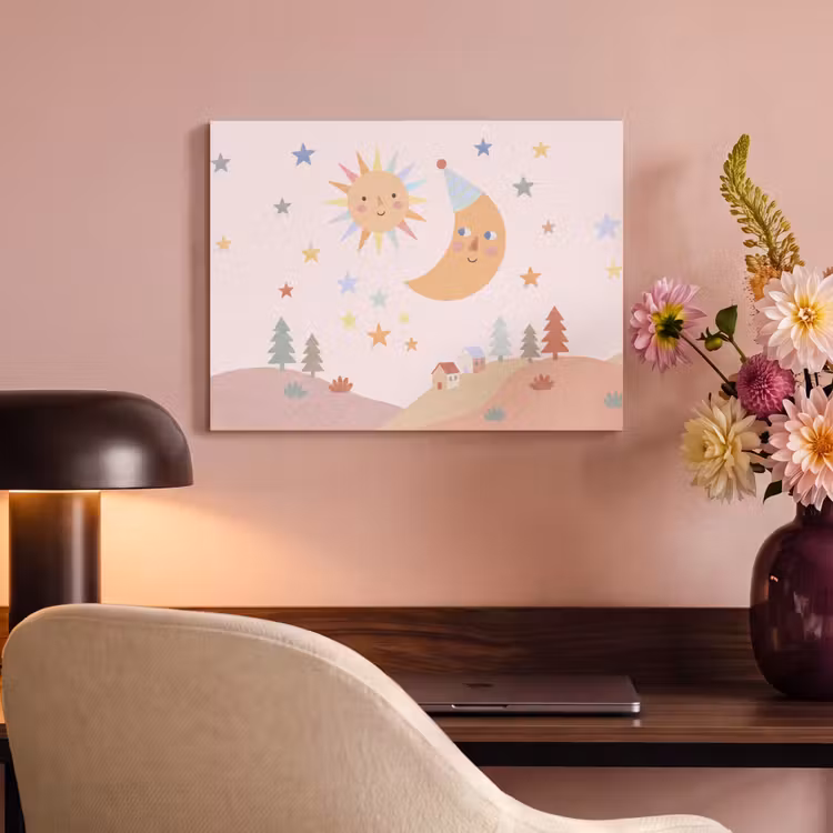 Acoustic Panel - Sun - Moon - Stars - Children's Room - Pastel — 4