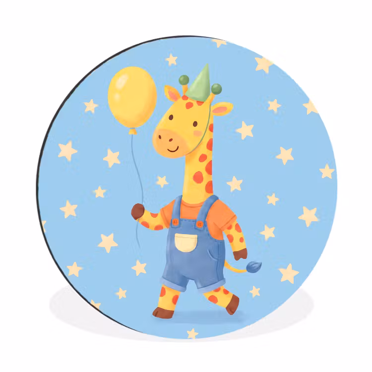 Wall circle - Aluminum - Animals - Giraffe - Balloon - Party - Children's Room — 1