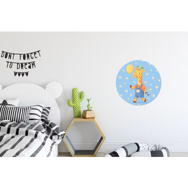 Wall circle - Aluminum - Animals - Giraffe - Balloon - Party - Children's Room — 5