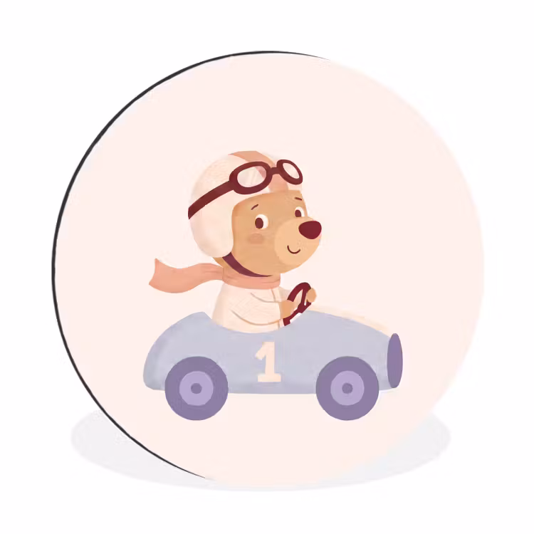 Wall circle - Aluminum - Bear - Car - Children's Room - Cartoon - Playful — 1