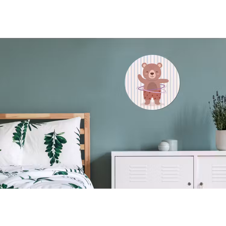 Wall circle - Aluminum - Bear - Hoop - Children's Room - Illustration - Brown — 4