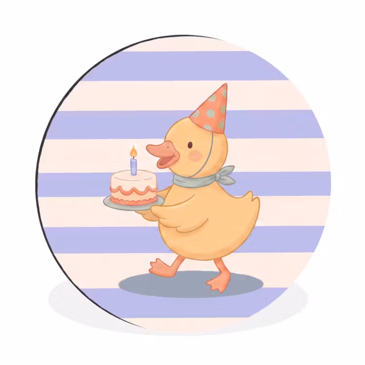 Wall circle - Aluminum - Bird - Party - Cake - Children - Illustration — 1