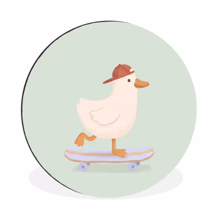 Wall circle - Aluminum - Bird - Skateboard - Animals - Cartoon - Playful — 1