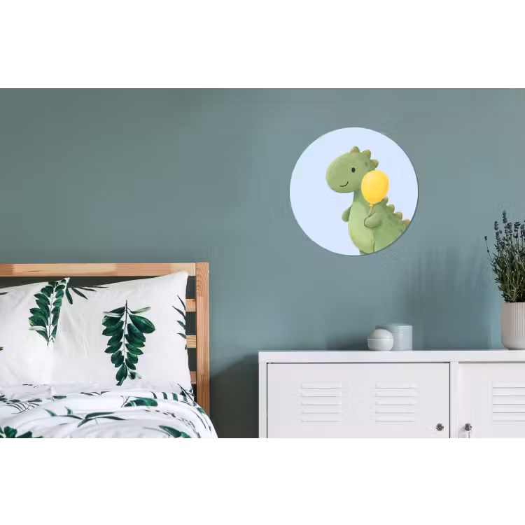 Wall circle - Aluminum - Dinosaur - Balloon - Children's Room - Illustration - Green — 4