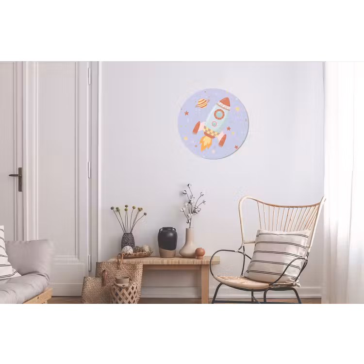 Wall circle - Aluminum - Rocket - Space - Planet - Illustration — 2