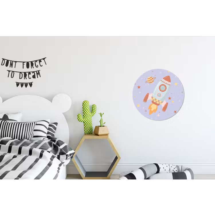 Wall circle - Aluminum - Rocket - Space - Planet - Illustration — 5