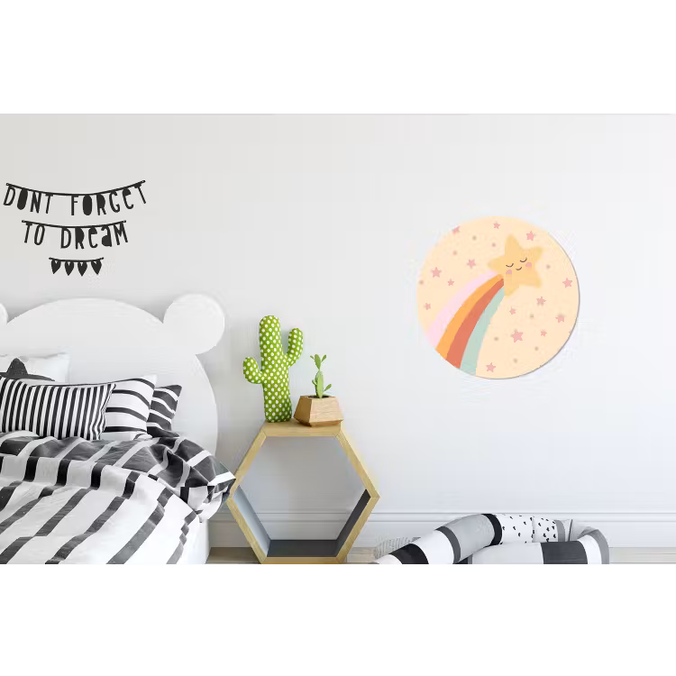 Wall circle - Aluminum - Star - Rainbow - Night - Illustration - Pastel — 5