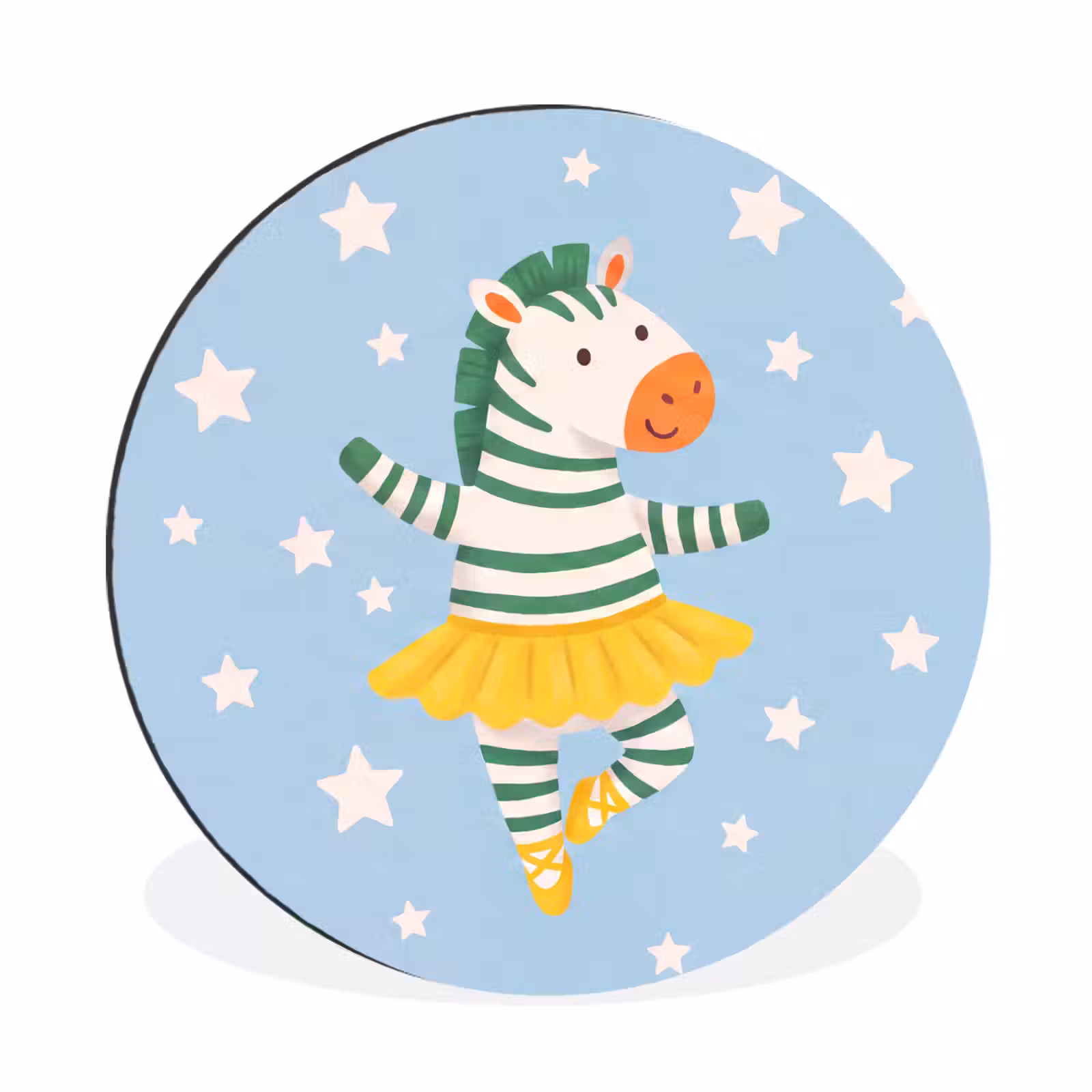 Wall circle - Aluminum - Animals - Dance - Illustration - Children's Room - Stars — 1