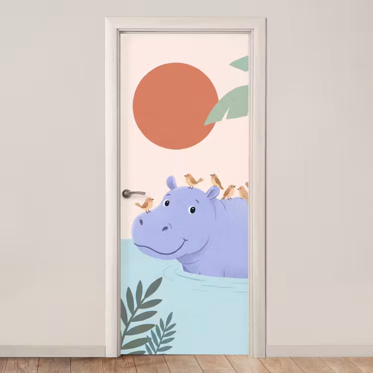 Door sticker - Animals - Bird - Water - Nature - Illustration — 1