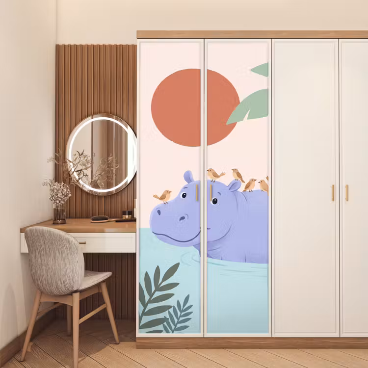 Door sticker - Animals - Bird - Water - Nature - Illustration — 4