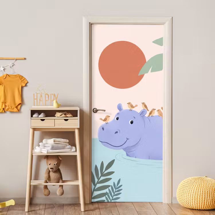 Door sticker - Animals - Bird - Water - Nature - Illustration — 5