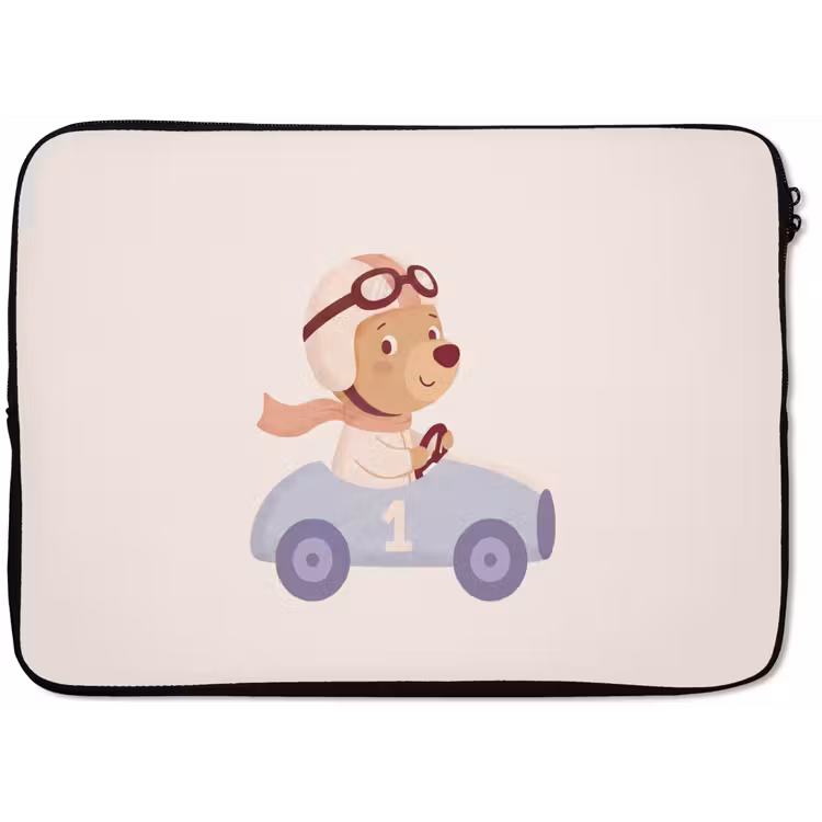 Laptop Sleeve - Bear - Car - Children's Room - Cartoon - Playful — 1