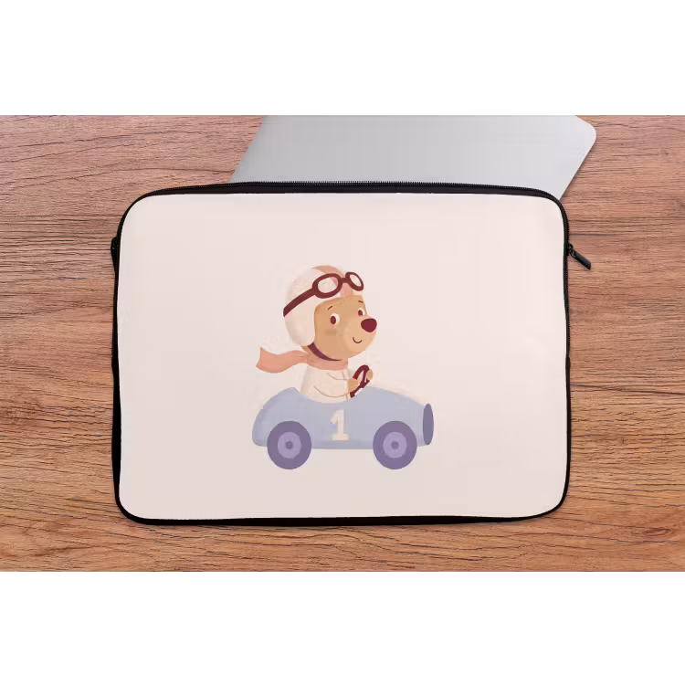 Laptop Sleeve - Bear - Car - Children's Room - Cartoon - Playful — 2