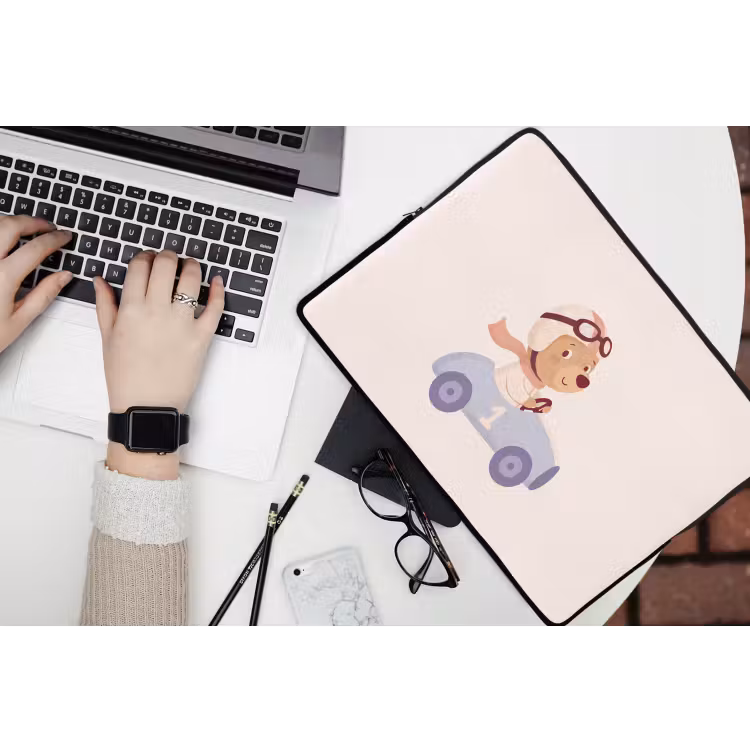 Laptop Sleeve - Bear - Car - Children's Room - Cartoon - Playful — 3