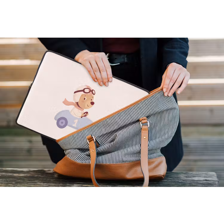 Laptop Sleeve - Bear - Car - Children's Room - Cartoon - Playful — 4