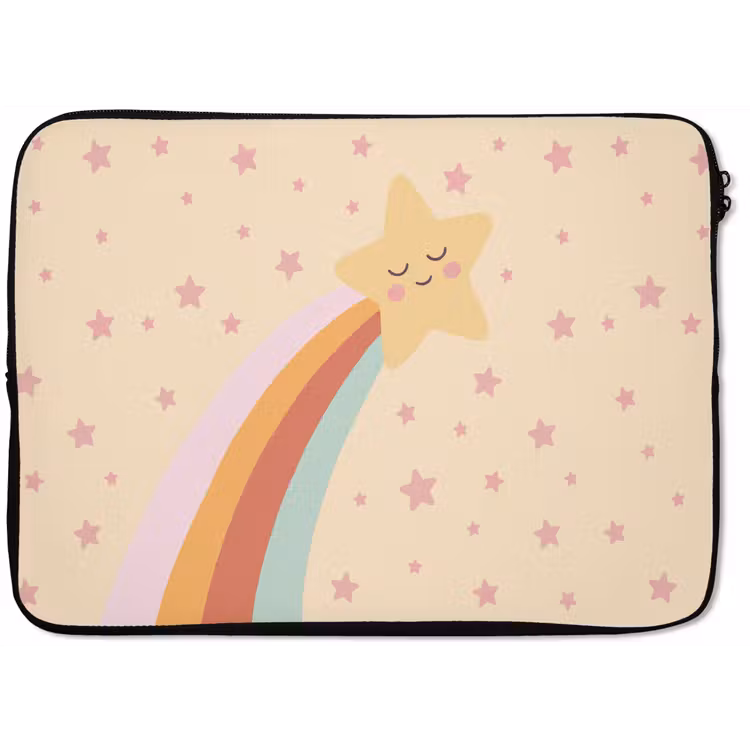 Laptop Sleeve - Star - Rainbow - Night - Illustration - Pastel — 1
