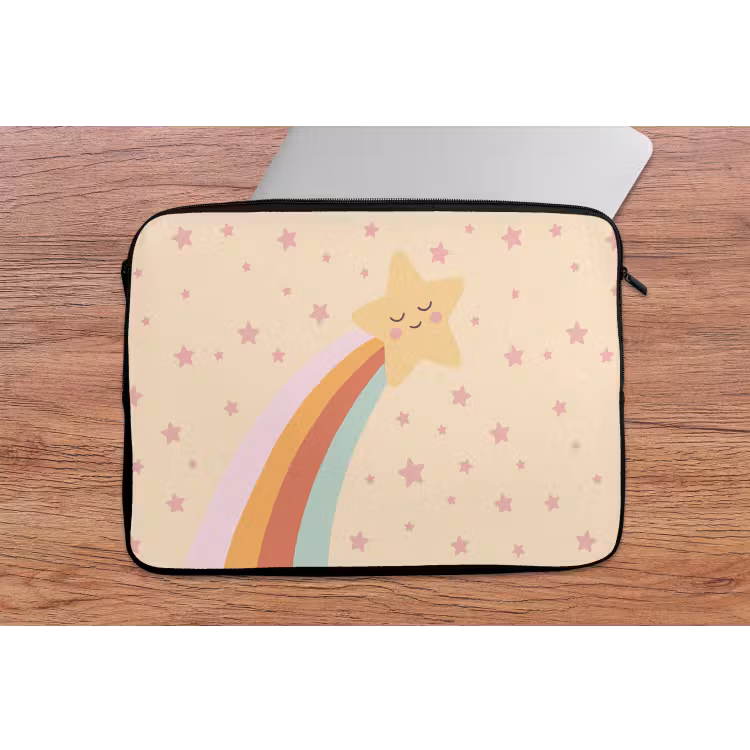 Laptop Sleeve - Star - Rainbow - Night - Illustration - Pastel — 2