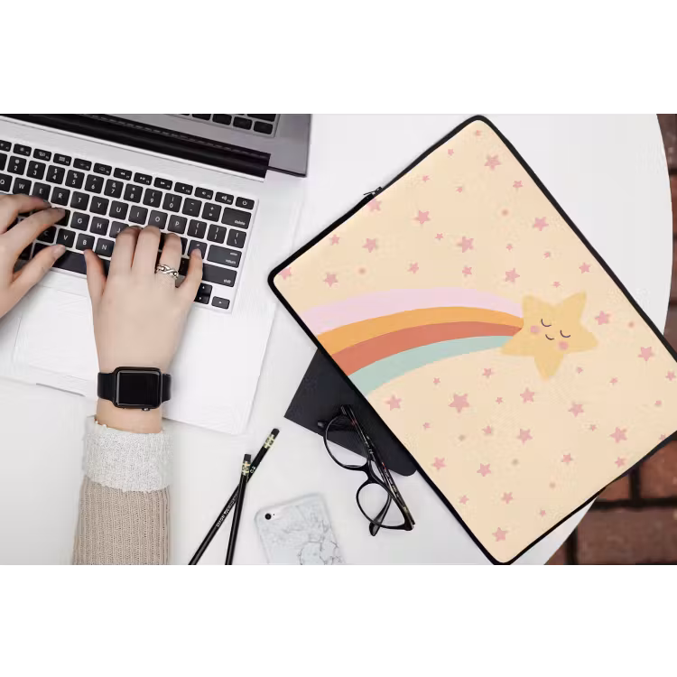 Laptop Sleeve - Star - Rainbow - Night - Illustration - Pastel — 3