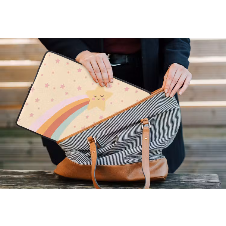 Laptop Sleeve - Star - Rainbow - Night - Illustration - Pastel — 4