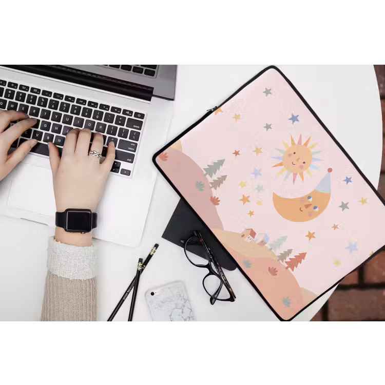 Laptop Sleeve - Sun - Moon - Stars - Children's Room - Pastel — 3